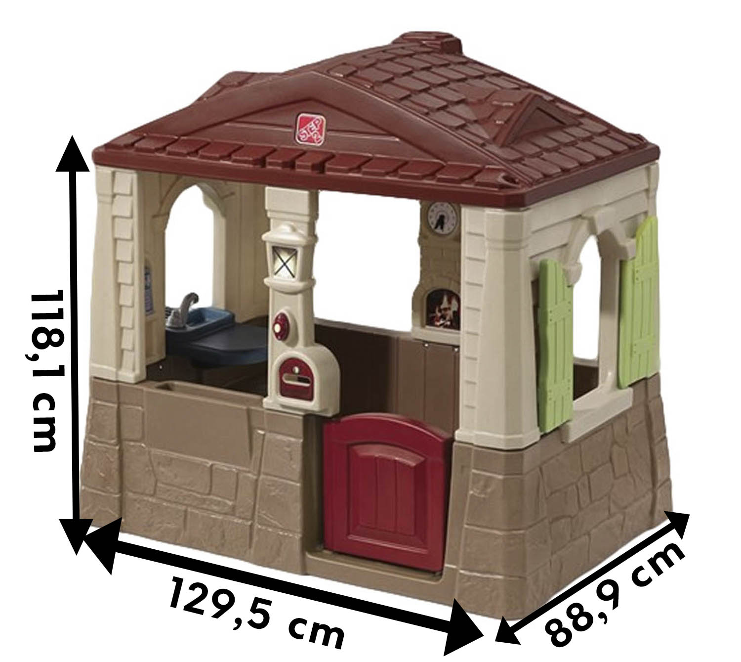 Step2 Spielhaus Lukas Braun Kinderspielhaus Kunststoff 130x88cm