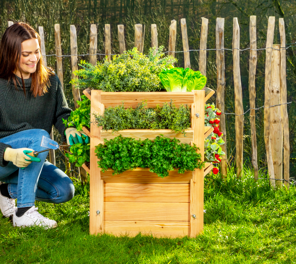 BWARE Westmann Lärchenholz Hochbeet Premium L Natur mygardenhome