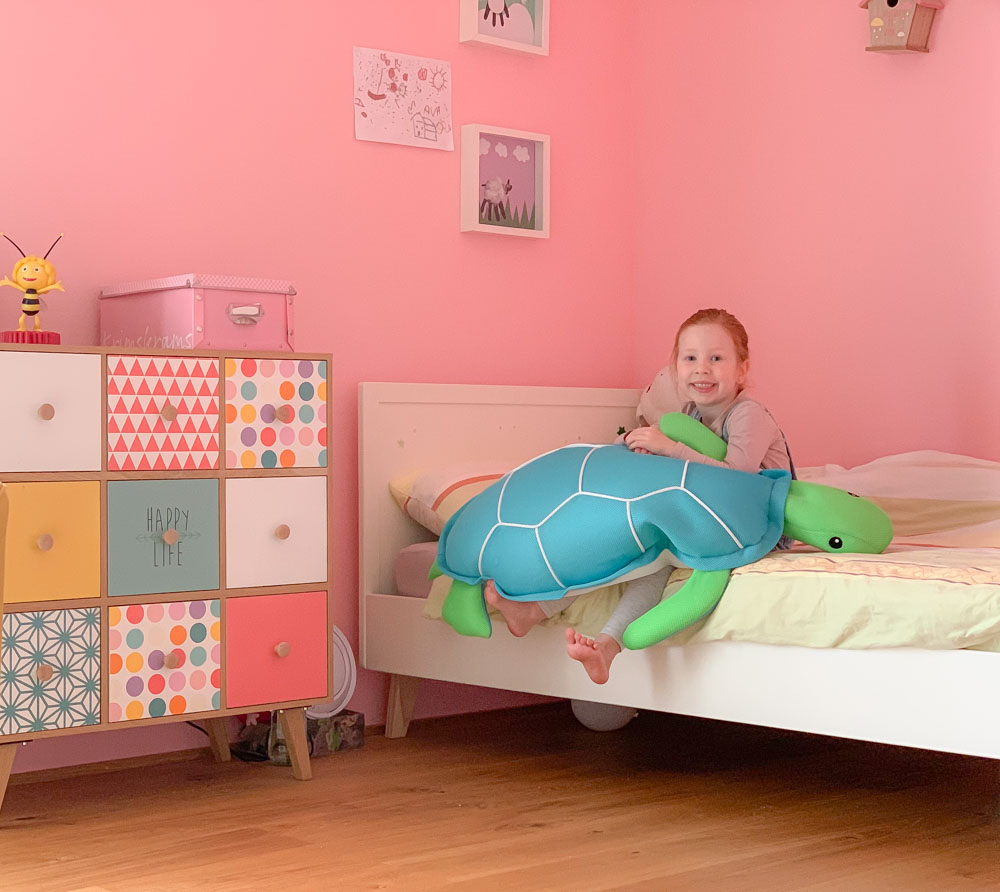 Westmann Stoff Schwimmtier Schildkröte Badeinsel blau 100x82 cm